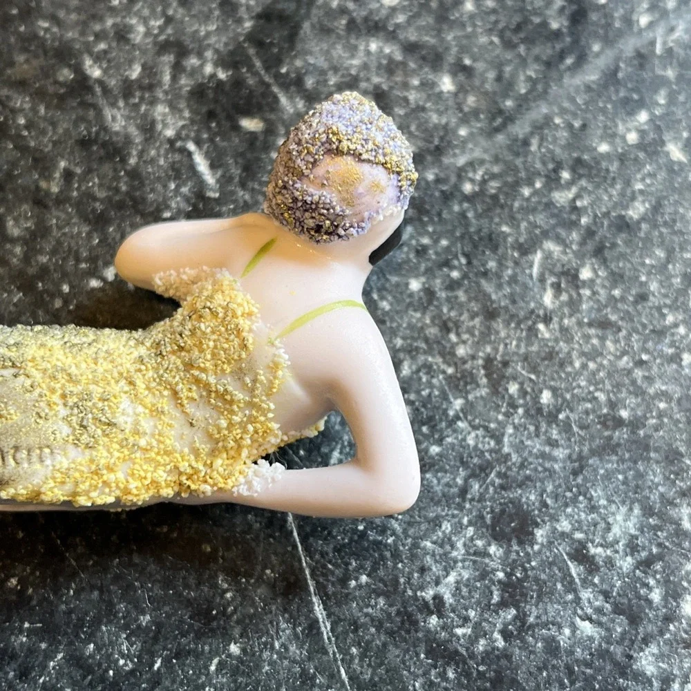 ANTIQUE ART DECO GERMAN BISQUE BATHING BEAUTY NUDE FIGURINE Vtg 5684‎ Textured